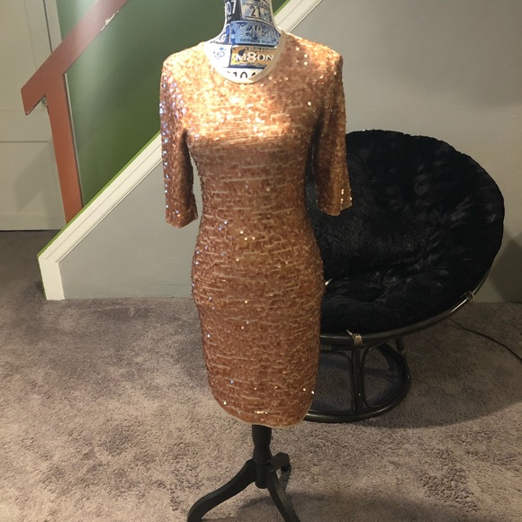 bcbg gold sequin dress Goldie Gown